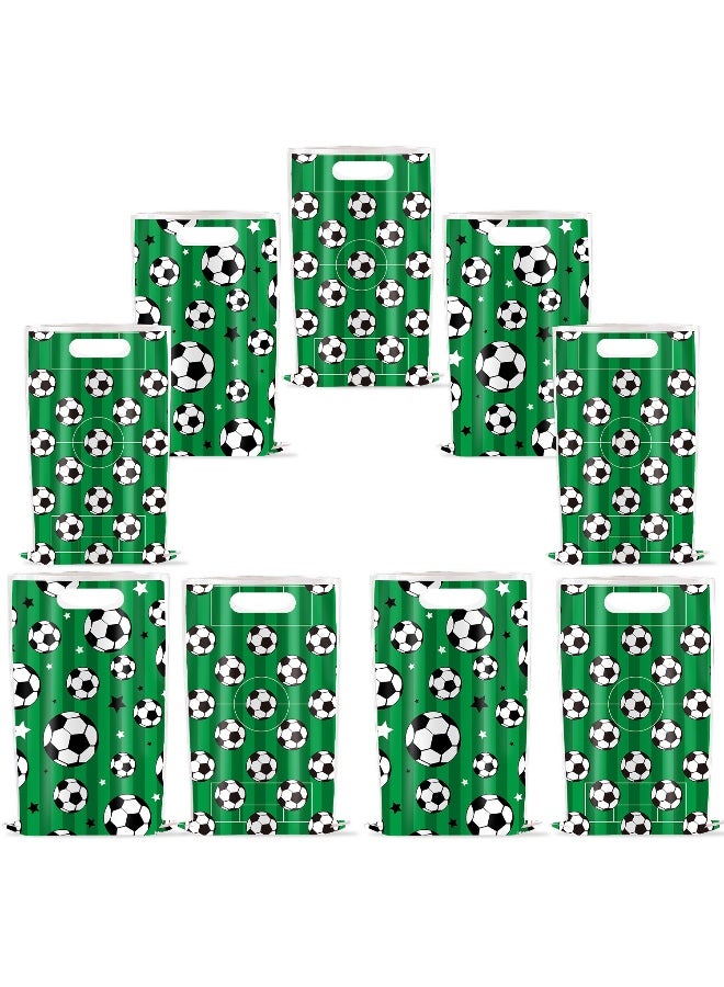 10 PCS Soccer Gift Bags Football Treat Candy Bags Plastic Soccer Party Favor Bags Soccer Goodie Snack Bags for Sport Teams Events Birthday Soccer Theme Party Supplies - Image 1
